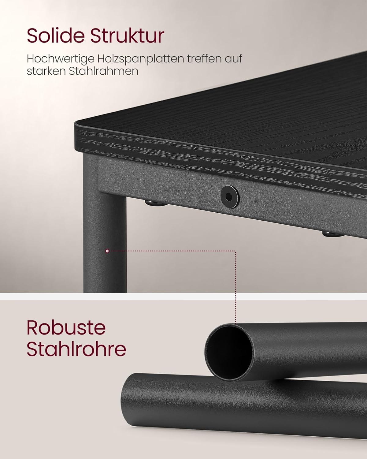 Beistelltisch mit Ladefunktion, 3 Ablagen, schwarz von Songmics