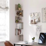 Eckregal Wandregal 5 Ebenen Greige von Songmics