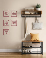 Garderobenleiste Schuhbank Set Rustikales Braun von Songmics