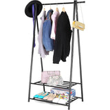 Kleiderständer mit Ablagen Metallgestell Schwarz von Songmics