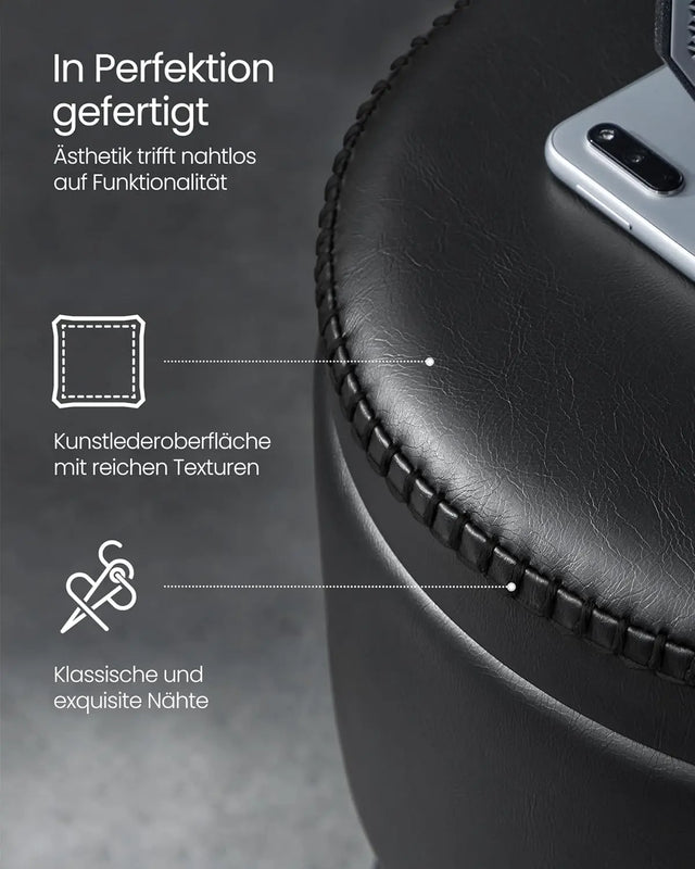 Sitzhocker mit Stauraum, tintenschwarz von Songmics