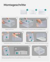 Schuhboxen Set Organizer Faltbar Stapelbar Transparent von Songmics