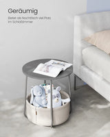 Beistelltisch rund mit Stauraum zementgrau von Songmics