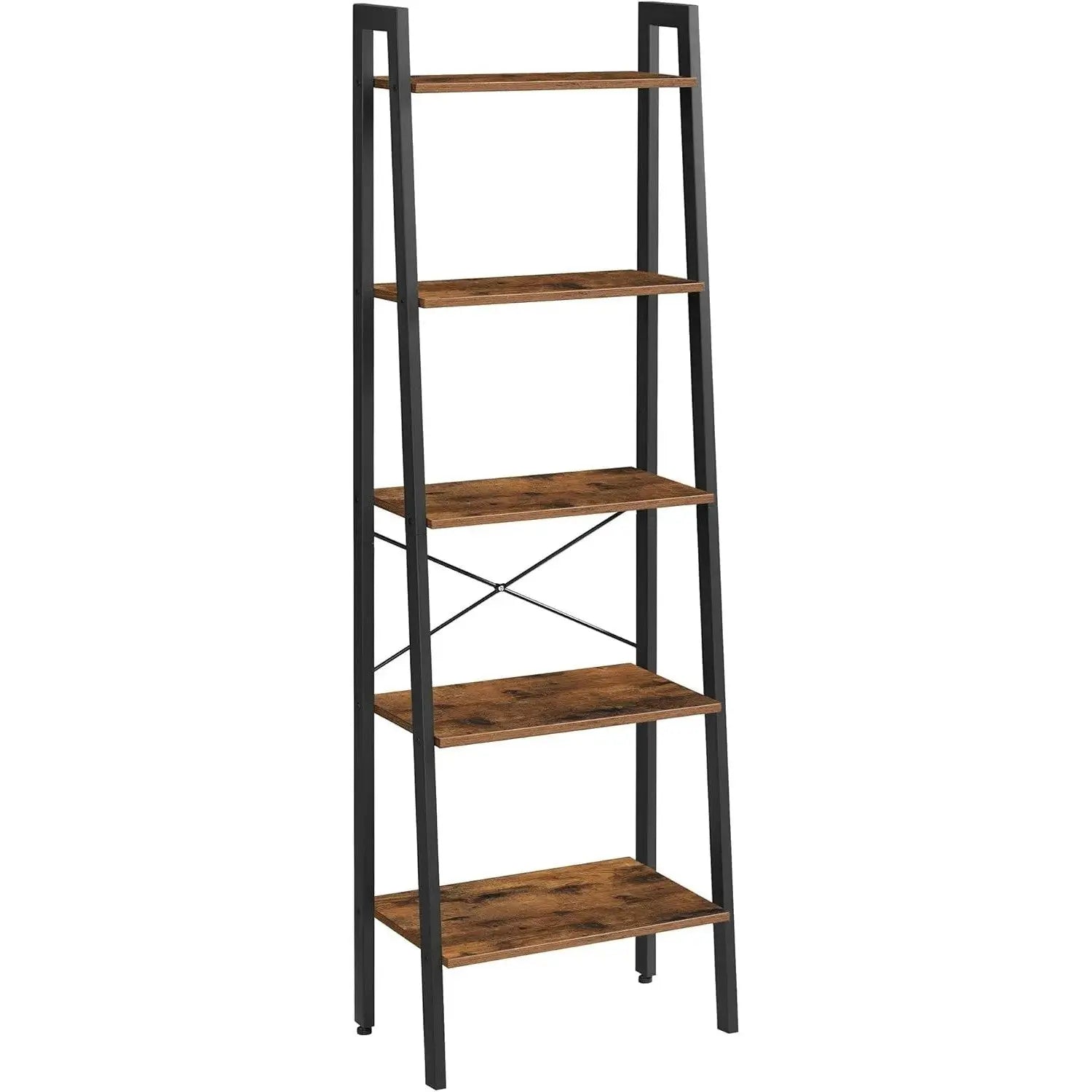 Standregal mit 5 Ablagen Vintagebraun-Schwarz von Songmics