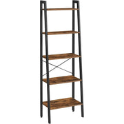 Standregal mit 5 Ablagen Vintagebraun-Schwarz von Songmics