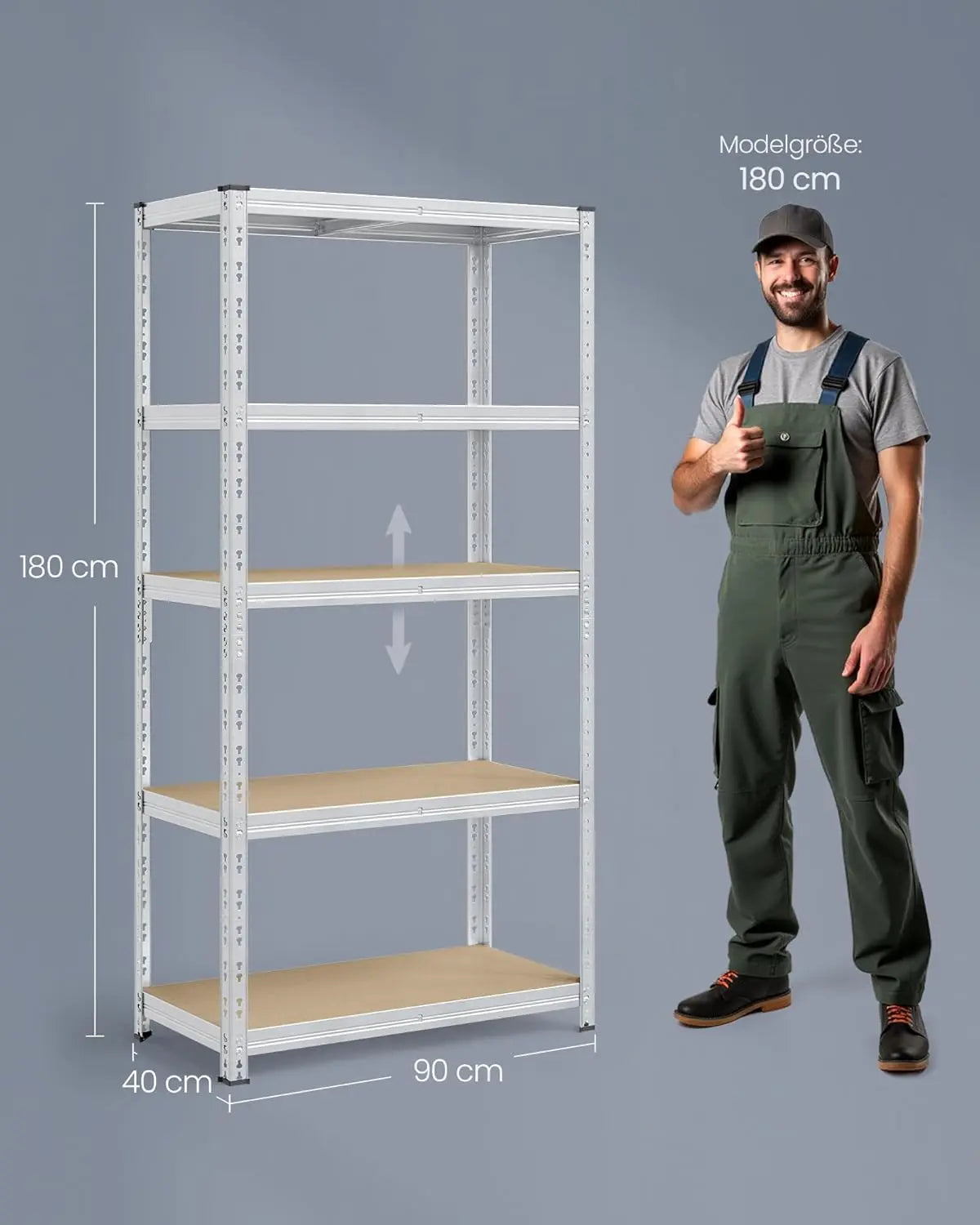 Schwerlastregal 875kg 2er-Set verzinkt silber Stahl von Songmics