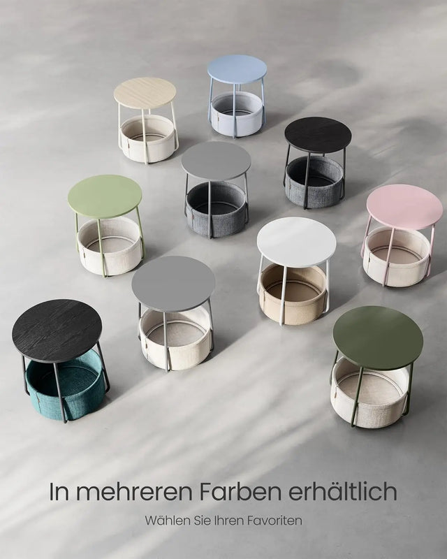 Beistelltisch mit Stauraum, modern, Mattweiss-Kamelbraun von Songmics