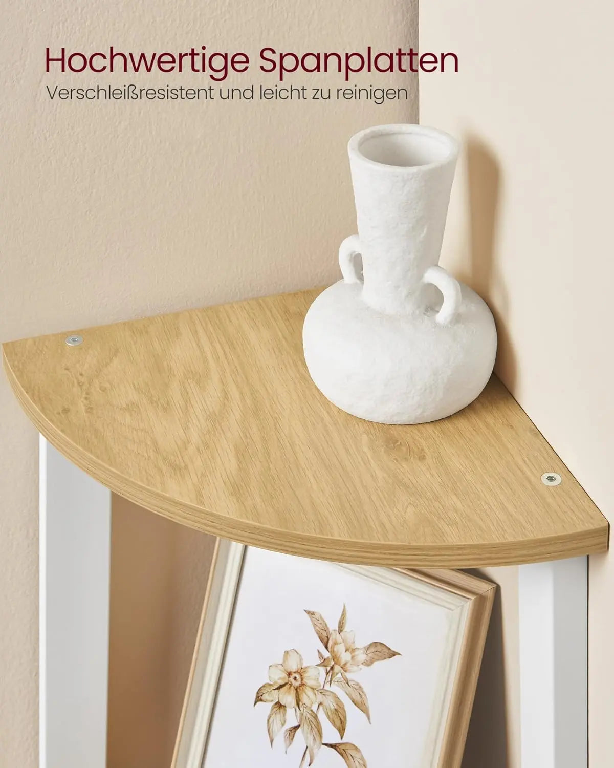 Eckregal Industrial-Design mit Stahlrahmen Natureichenfarben von Songmics
