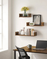 Wandregal Set Schweberegal Vintagebraun von Songmics