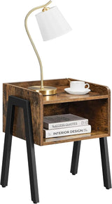 Nachttisch Industrie-Design mit Fach Vintagebraun von Songmics