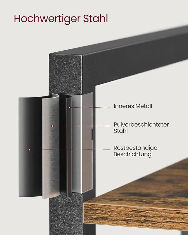 Regal mit 5 Ebenen Vintagebraun, 30x66x153 cm von Songmics