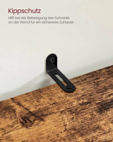 Badezimmerschrank Hoch Regal Verstellbar Vintagebraun von Songmics