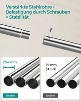 Kleiderständer auf Rollen Stahlrohre Silber von Songmics