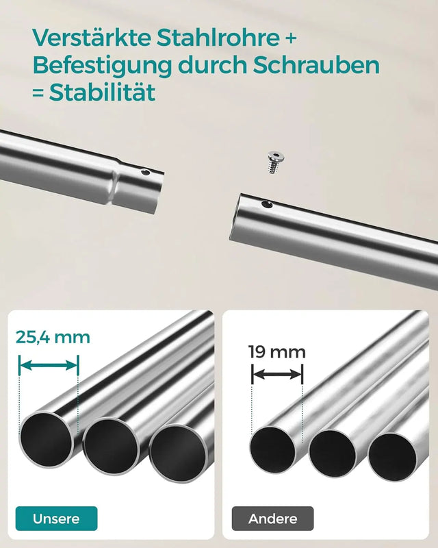 Kleiderständer auf Rollen Stahlrohre Silber von Songmics