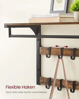 Wandgarderobe mit Ablage 65cm Vintagebraun-Schwarz von Songmics