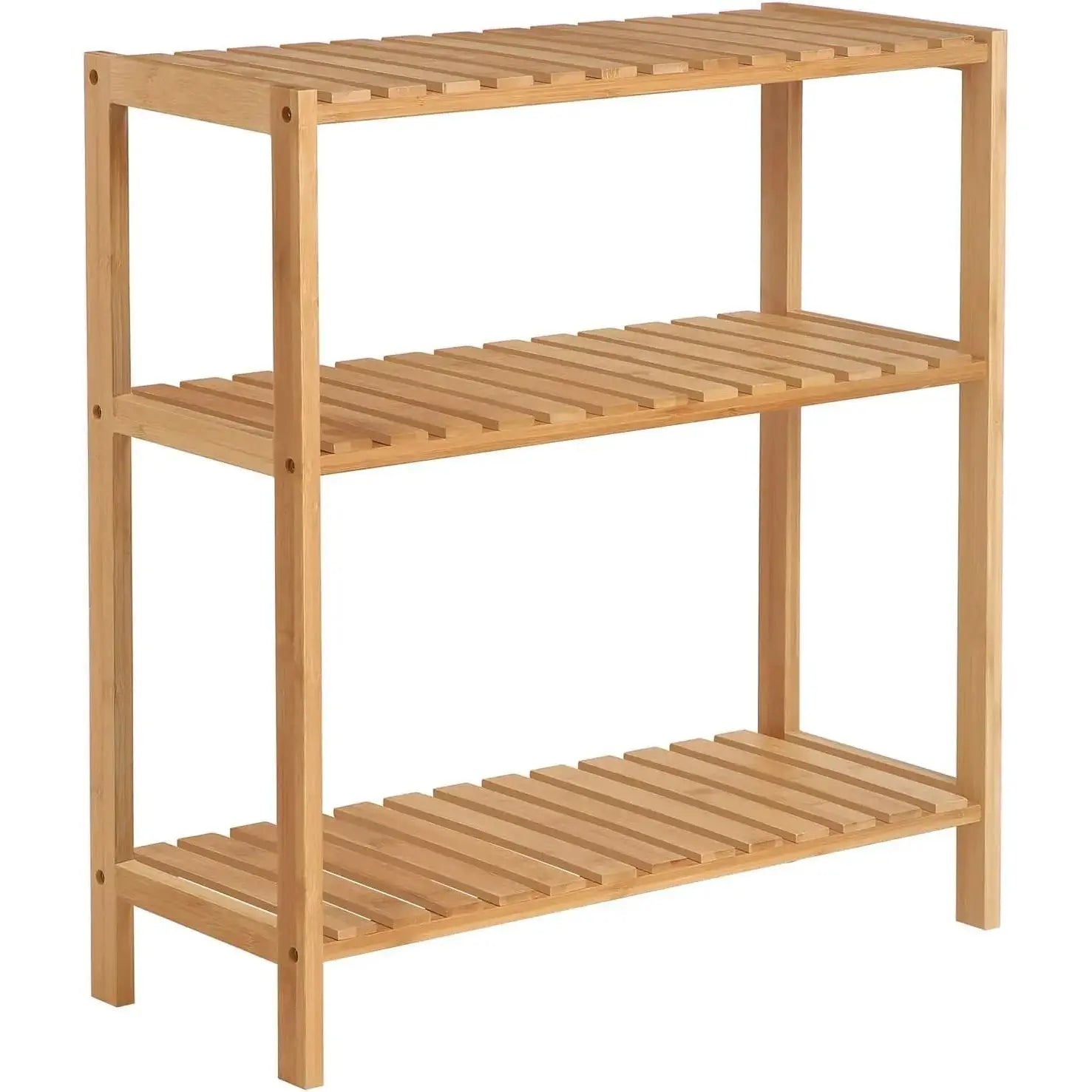 Badezimmerregal Bambus 3 Ebenen Naturbeige von Songmics