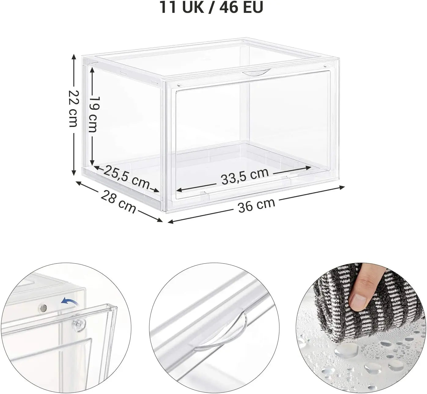Schuhboxen Stapelbare Organizer Kunststoff Transparent von Songmics