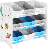Kinderzimmerregal mit 9 Aufbewahrungsboxen Weltall Weiss von Songmics