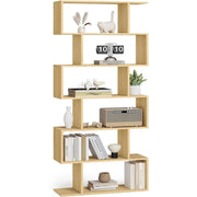 Bücherregal 6 Fächer Raumteiler Eiche Holz von Songmics