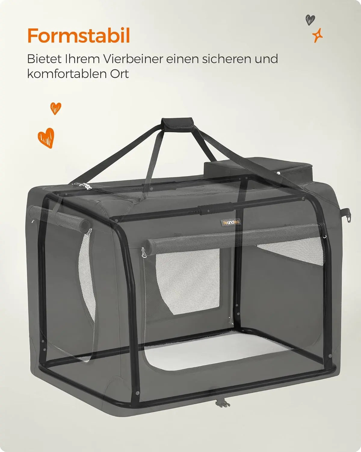 Hundebox faltbar XXL schwarz Oxford-Gewebe von Songmics