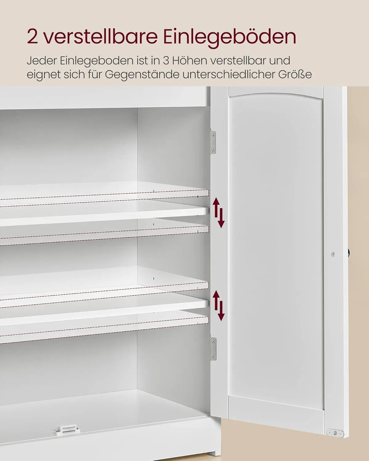 Badezimmerschrank mit Türen und Einlegeböden wolkenweiss von Songmics