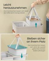 Wäschekorb Gross 170L Zwei Fächer Cappuccinobeige von Songmics