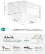 Schuhboxen Set Organizer Faltbar Stapelbar Transparent von Songmics