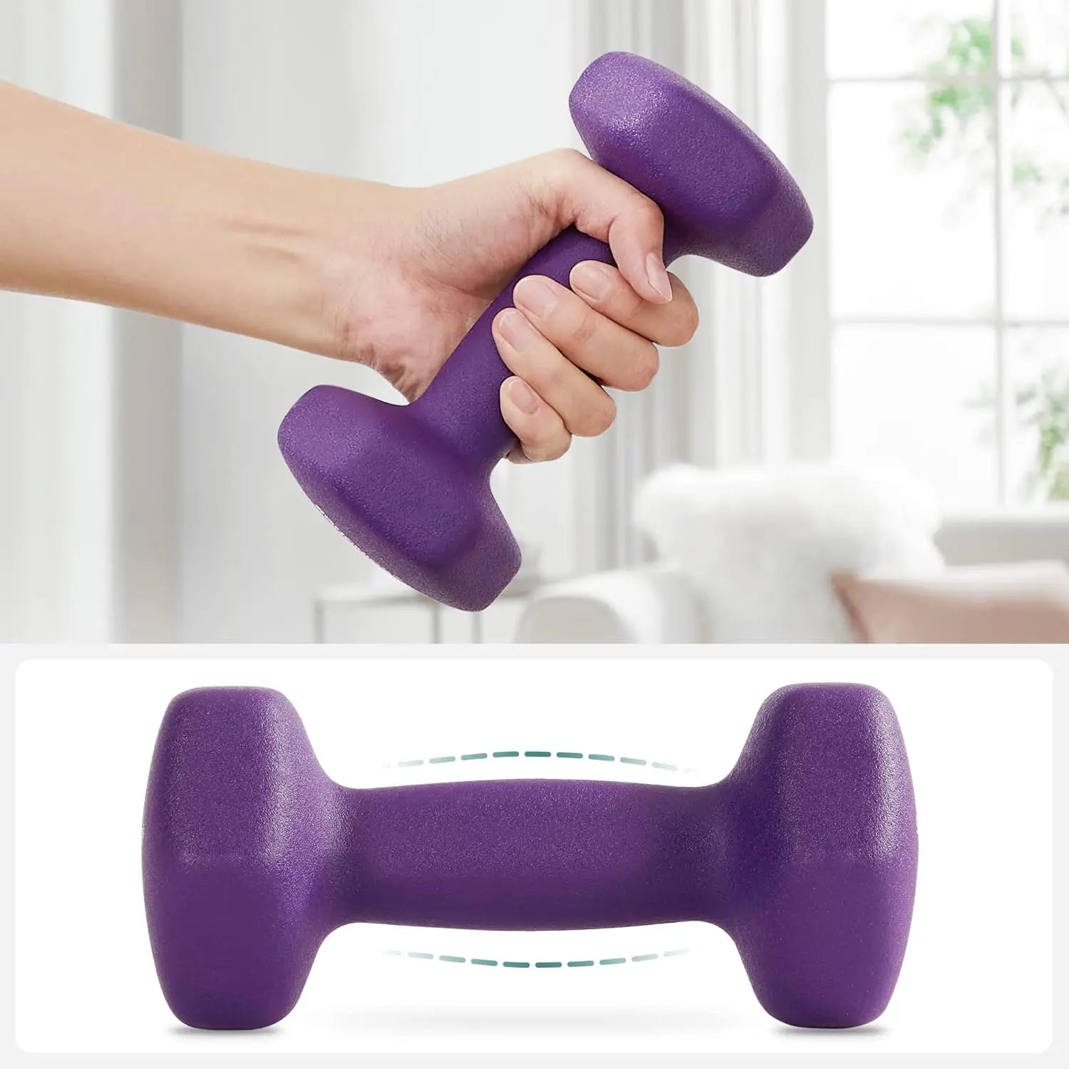 Hanteln 2x2kg Violett Gusseisen von guteszeug.ch