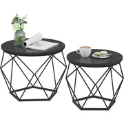 Couchtisch Set modern abnehmbar tintenschwarz von Songmics