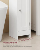 Toilettenschrank Badregal platzsparend verstellbar weiss von Songmics