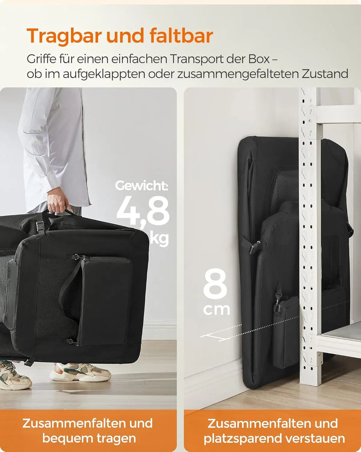 Hundebox faltbar XXL schwarz Oxford-Gewebe von Songmics