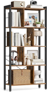 Bücherregal mit 8 Fächern auf 4 Ebenen vintagebraun von Songmics