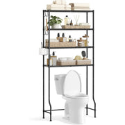 Badezimmerregal 4 Etagen schwarz Metall von Songmics