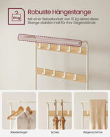 Garderobenständer mit Schuhbank Eichenfarben Weiss von Songmics