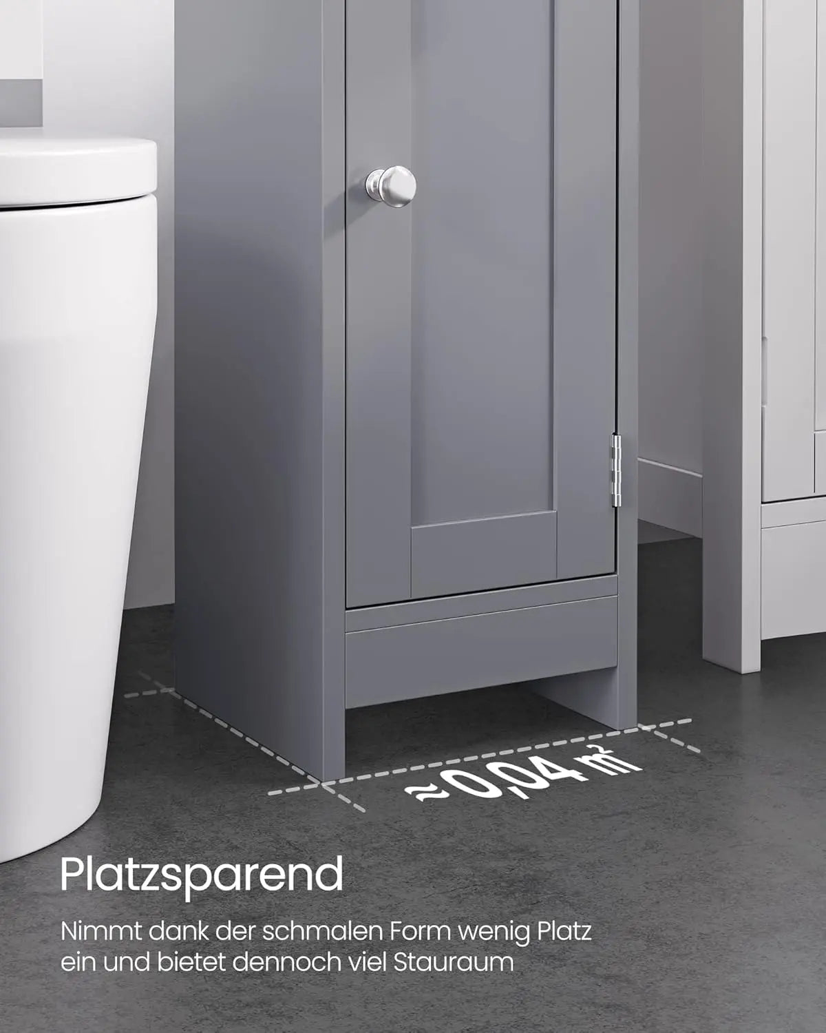 Badezimmerschrank schmal grau Holz von Songmics