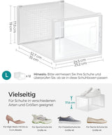 Schuhboxen faltbar stapelbar Kunststoff transparent-weiss von Songmics