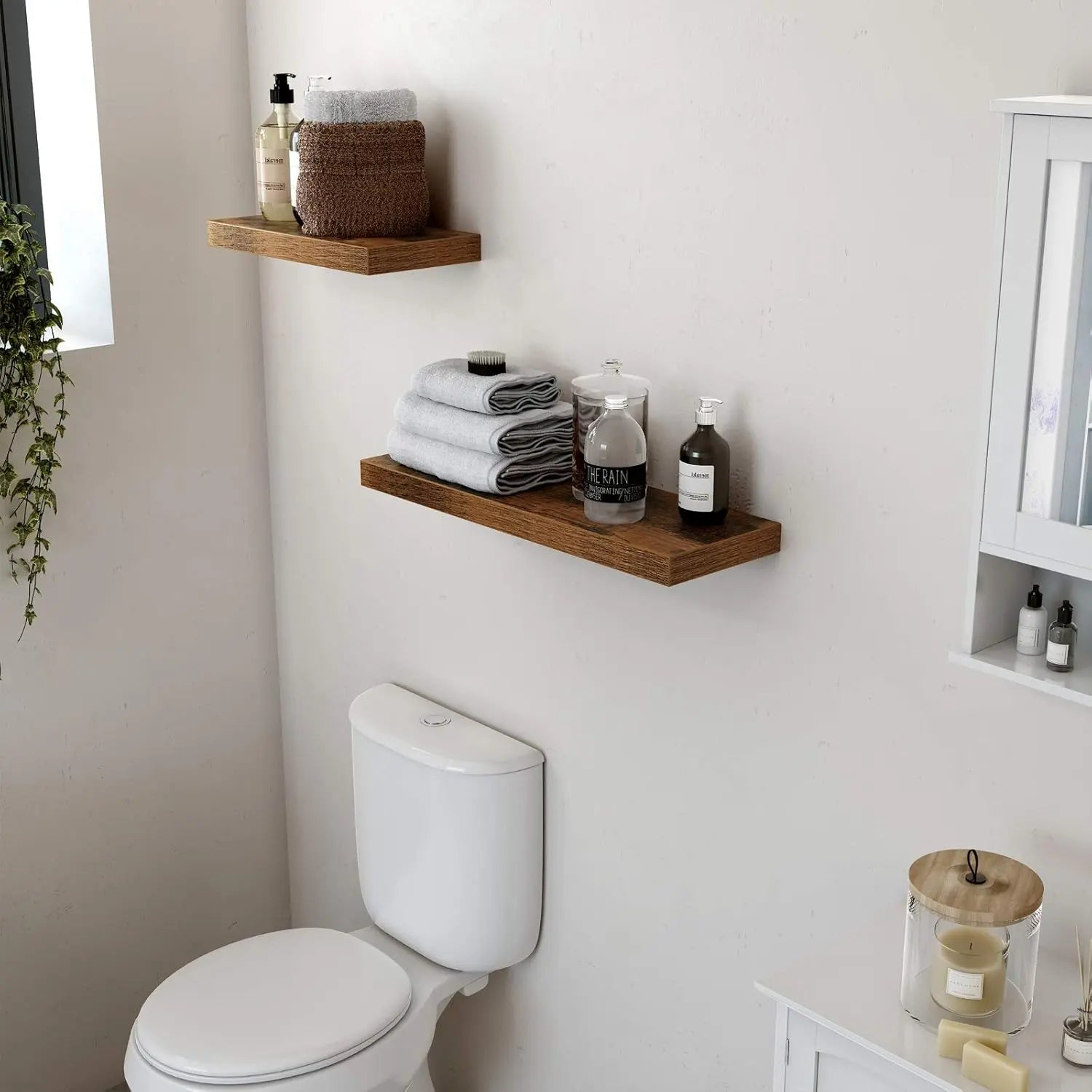 Wandregal rustikal Braun 20x80 cm von Songmics