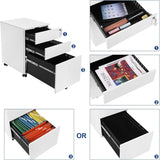 Rollcontainer Büroschrank mit Schubladen Weiss von Songmics