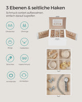 Schmuckkästchen mit Spiegel und Schloss klassikweiss von Songmics