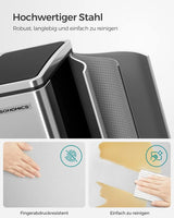 Mülleimer Küche Mülltrennsystem Softclose Metallicsilber von Songmics