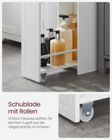 Badezimmerschrank schmal mit Schubladen weiss von Songmics