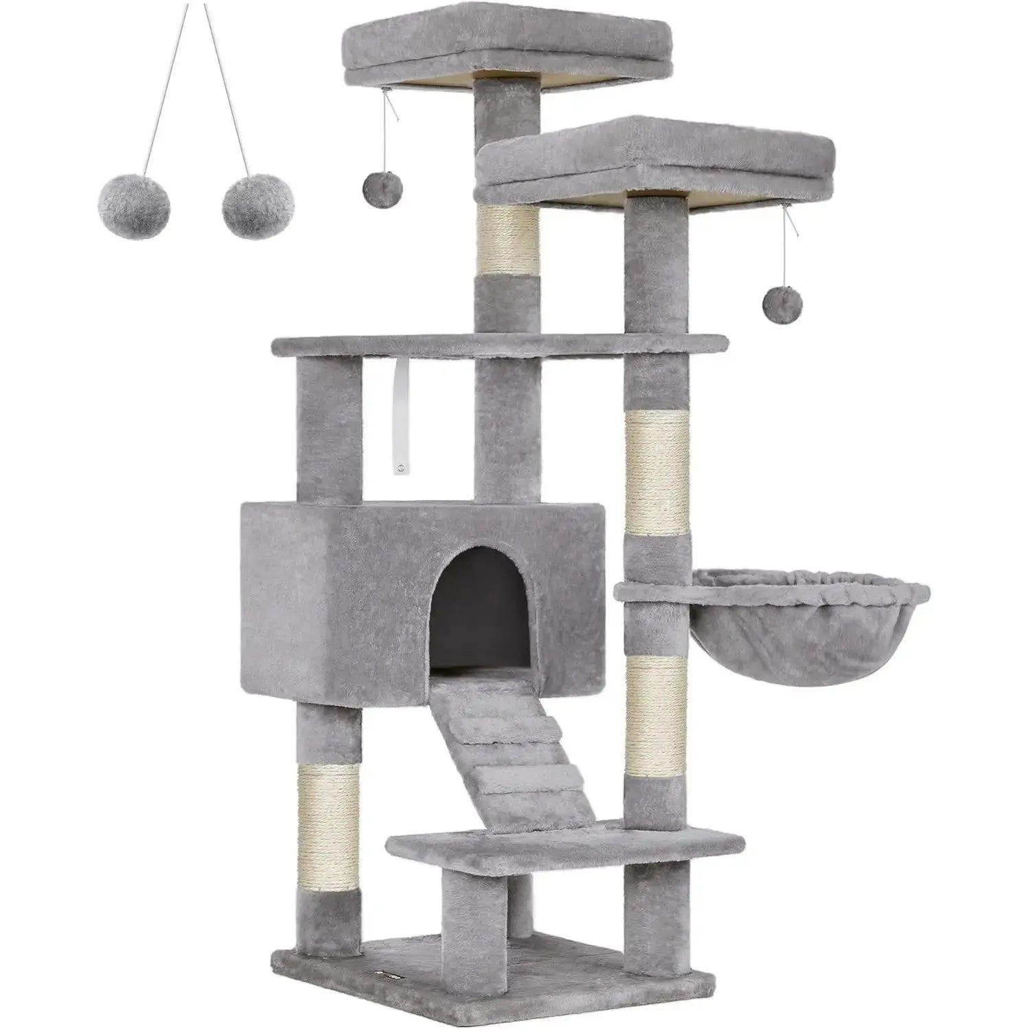Kratzbaum Katzenbaum 142 cm Hellgrau von Songmics