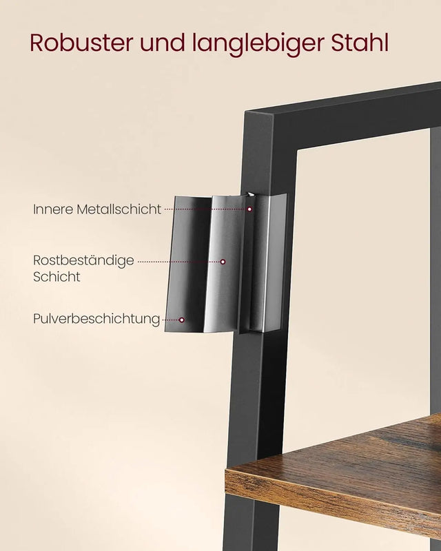 Bücherregal Leiterregal Industrie-Design Vintagebraun von Songmics