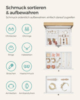 Schmuckkästchen mit Spiegel und Schubladen Weiss von Songmics