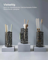 Regenschirmständer quadratisch Metall mit Haken 41cm hoch schwarz von Songmics