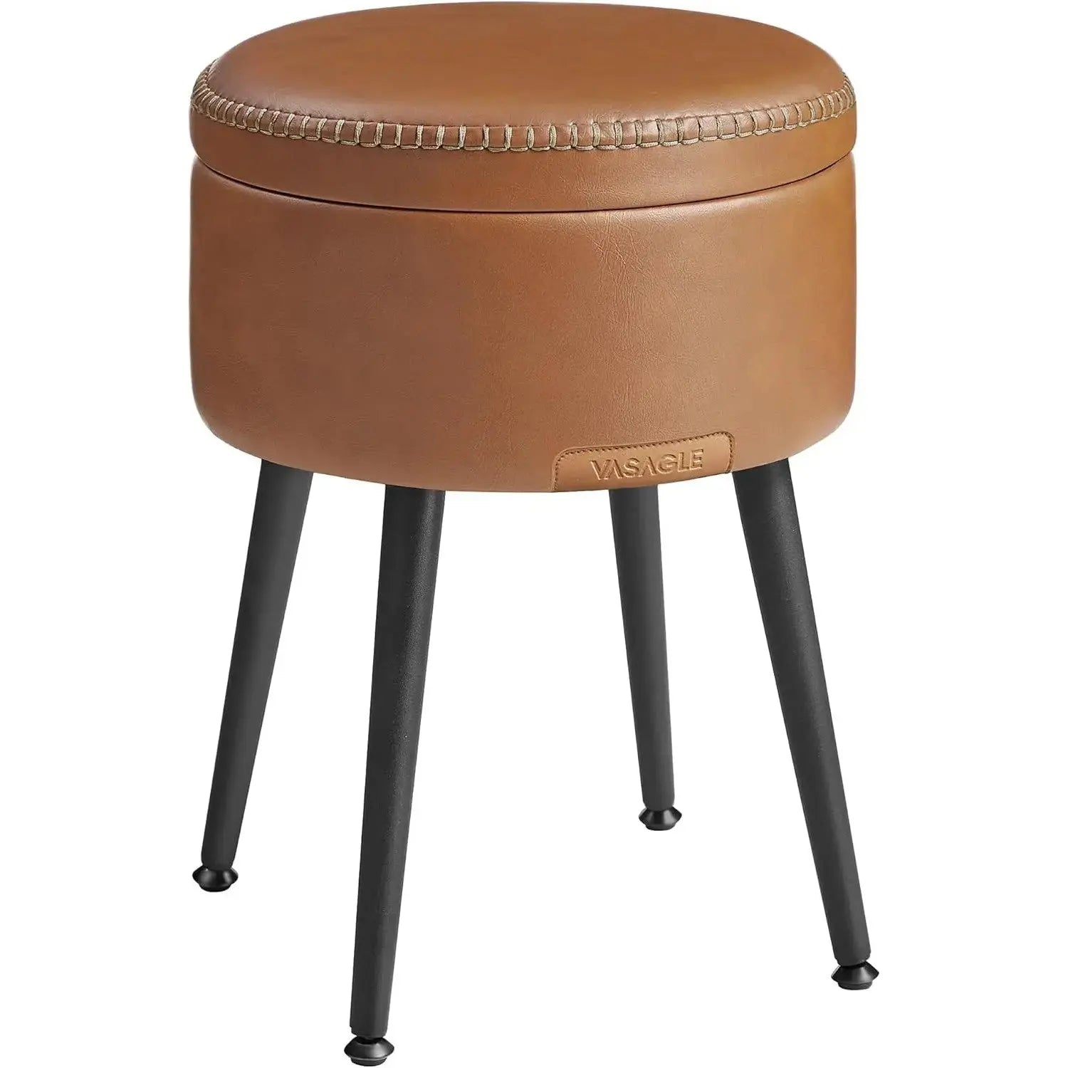 Sitzhocker mit Stauraum rund karamellbraun von Songmics