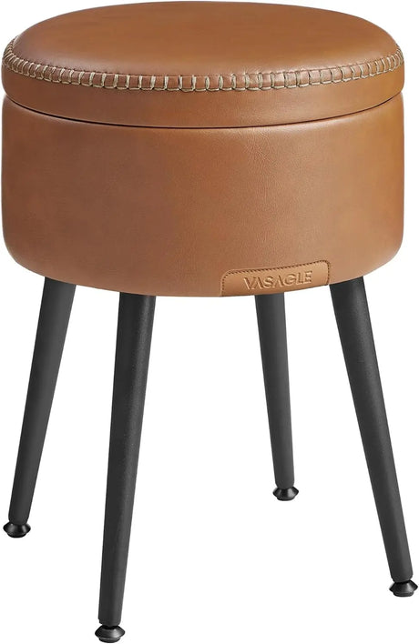 Sitzhocker mit Stauraum rund karamellbraun von Songmics