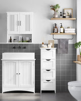 Badezimmerschrank mit Schubladen modern weiss von Songmics