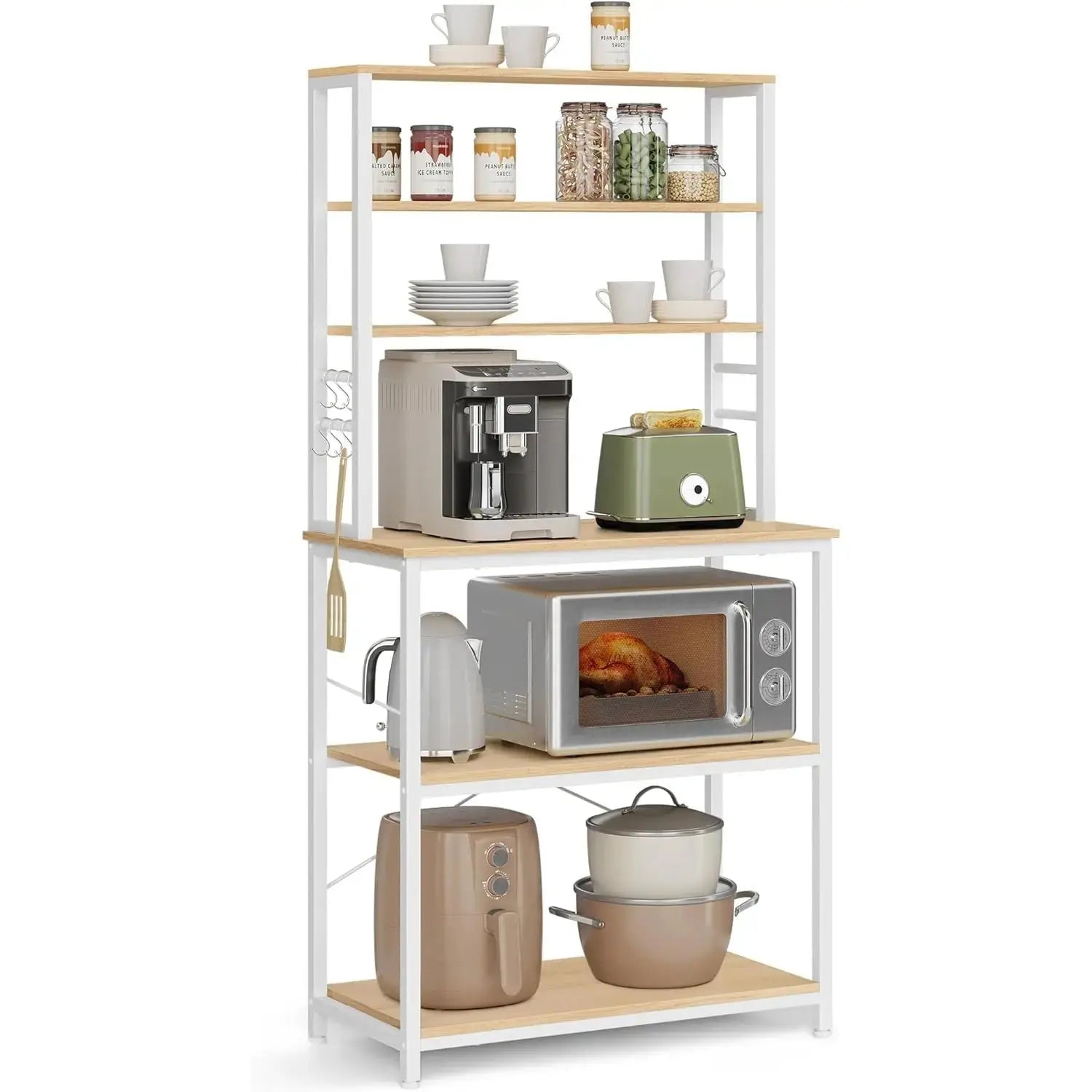 Küchenregal mit 6 Ablagen Goldeichenfarben von guteszeug.ch