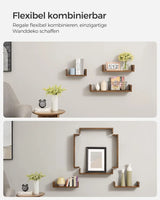 Wandregal Set Schweberegal Vintagebraun von Songmics